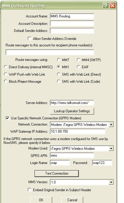 MMS Outbound setting